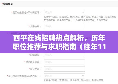 西平在线招聘热点解析，历年职位推荐与求职指南（往年11月13日）