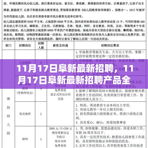 11月17日阜新最新招聘产品全面评测与介绍