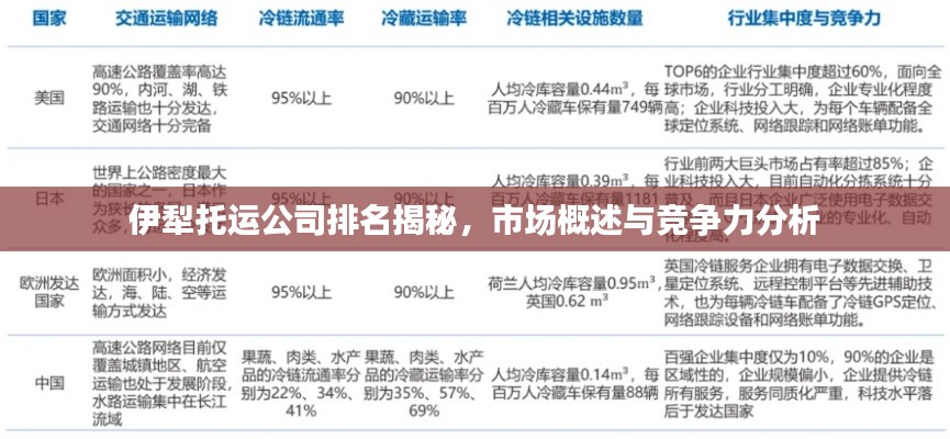 伊犁托运公司排名揭秘，市场概述与竞争力分析